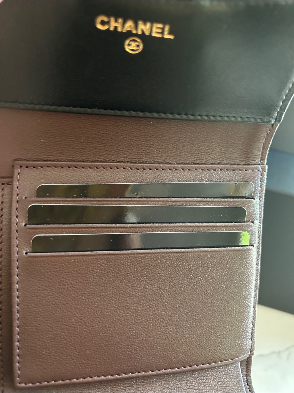 CHANEL Petite Maroquinerie Black Quilted Leather Mini Wallet with Gold CC NWOT! - Picture 10 of 16